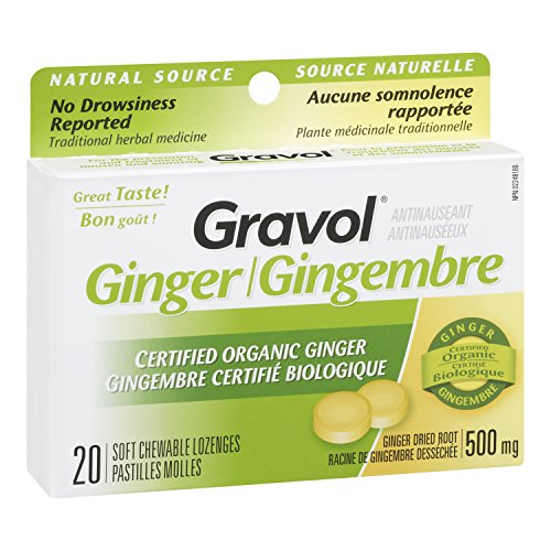 Certified Organic Ginger GRAVOL (20 Chewable Lozenges)500mg