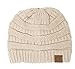 Winter White Ivory Thick Slouchy Knit Oversized Beanie Cap Hat,One Size,2 Pac