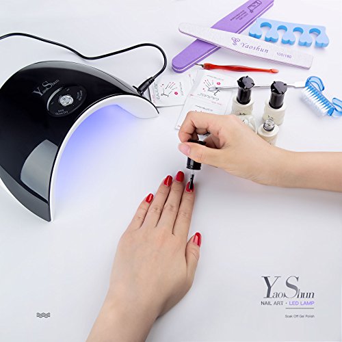 Yao Shun Gel Polish Soak Off Nail Gel UV Gel Starter Kit with 24W LED Nail Lamp Base Top Coat Set and Manicure Tools Nail Art Home Use Kit#3 - Thumbnail 6