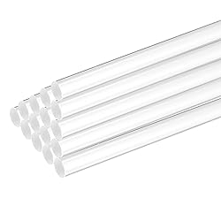 MECCANIXITY 15 Pcs Acrylic Round Rods 9/32" x