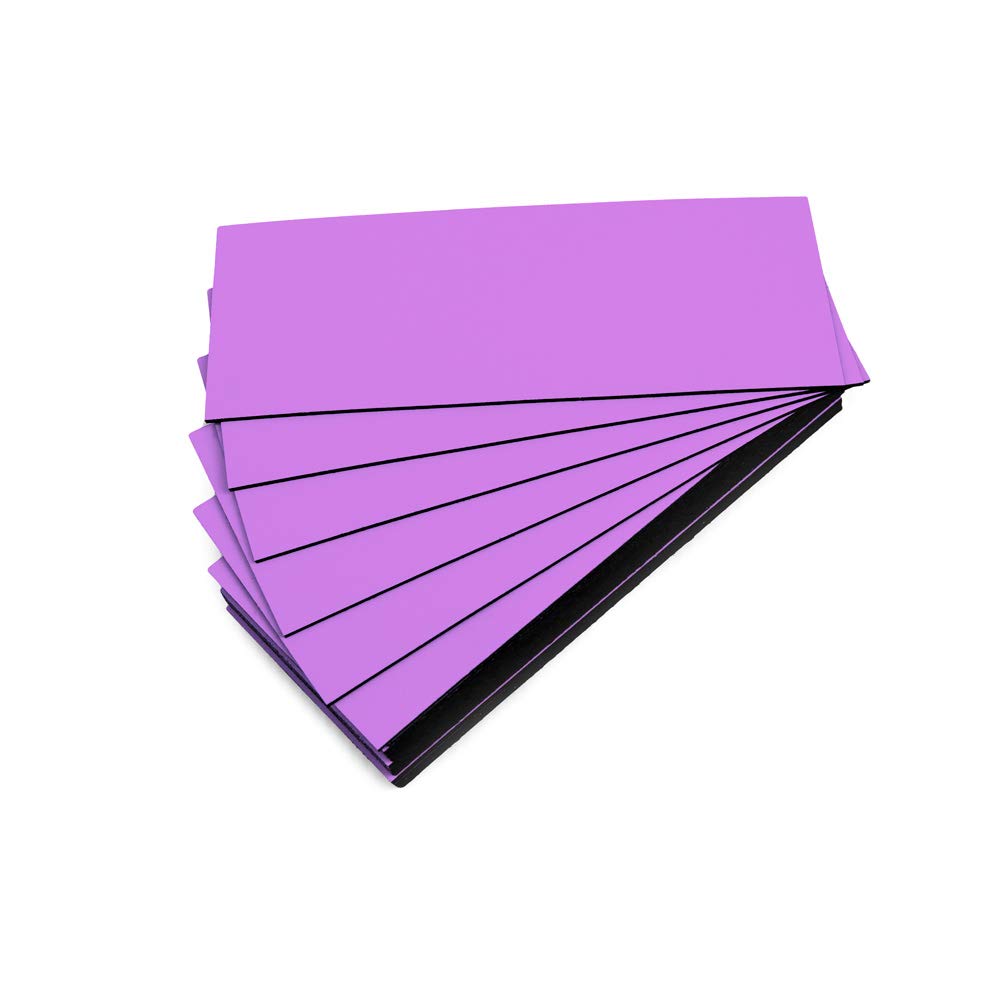 Pack of 25 Coloured Magnetic Labels (Light Purple, Length 10 cm, Width 4 cm)