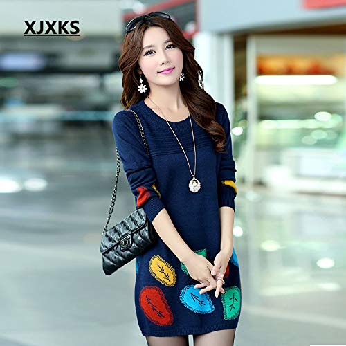 Soledi Xjxks And Winter Dress One Piece Plus Size Loose Knitted Sweater Dresses Big Size Elegant Casual Dress Blue Amazon In Clothing Accessories