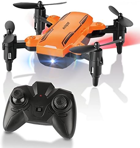 HELIFAR Foldable Mini Drone, H815 Remote Control Quadcopter RC Drone with LED Night Light 6-Axis Gyro Helicopter - One Key Return Flying UFO Best Gift for Kids, Adults ( Orange )