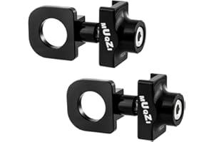 Saipor 2pcs Bicycle Chain Tensioner Adjuster Aluminum Alloy Chain Fastener for BMX Fixie Bike Single Speed Bicycle, Black