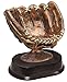 Baseball Glove Ball Holder Trophy, Bronze - 5 Inch Tall | Game Ball Holder Award - Engraved Plate on Request - Decade Awards