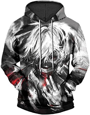 JW 3d Fashion Hoodies Tokyo Ghoul Digital Anime Drawstring Sweatshirts 2018 Harajuku Hip Hop Casual Streetwears Jersey For Hooded Pullovers