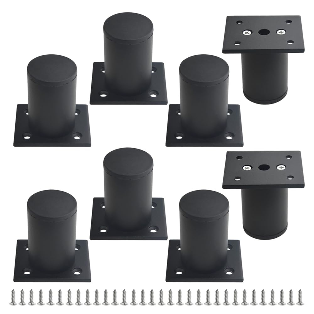 WMYCONGCONG 8 Pcs Furniture Legs Metal Cabinet Leg 6cm Adjustable Aluminum Alloy Cabinet Desk Sofa Legs Furniture Replacement Legs Corner Risers Heavy Duty Table Chair Leg Extenders