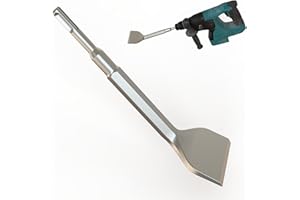 SDS Plus Tile Removal Chisel, 3"X10" Wide Floor Scraper Bit with Curved Head, for Ceramic Tile, Laminate & Mortar - Fits Bosc