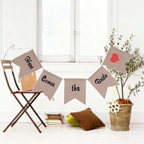 LADEY Dovetail Pull the Flag Burlap Banner Gender Reveal Party Baby Shower Decorations FIve Pieces
