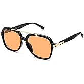 SOJOS Retro Polarized Aviator Sunglasses for Women Men, 70s 80s Trendy Square Aviators Sun Glasses SJ2672