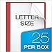 Oxford Clear Front Report Covers, Red, Letter Size, 25 per box (55811EE)