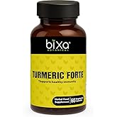 bixa BOTANICAL Turmeric Forte Capsules | High-Potency Curcumin with Black Pepper | Enhanced Absorption for Joint & Immune Support | 100% Pure Ayurvedic Herbal Supplement | 450mg, 60 Vegan Capsules