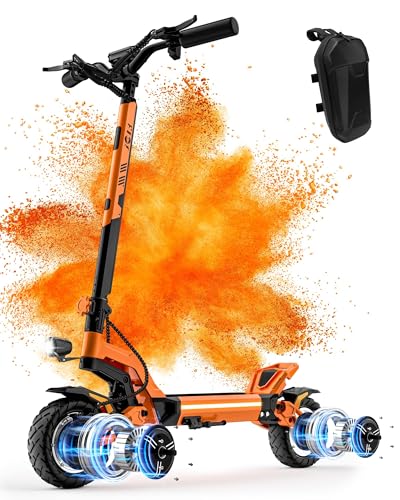 Electric Scooter for Adults, 3200W Dual Motors Up to 45 MPH, Max 40 Mile Range, Fast Adult Electric Scooter with 10" Off-Road Tire, Dual Suspension& Braking, Foldable E Scooter for Commuting