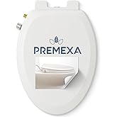 PREMEXA Bidet Toilet Seat for Elongated Toilets, Non-Electric, Dual Nozzle, Soft Close, Self-Cleaning, Ambient Water Temperature, Easy Installation, Reduce Toilet Paper Usage