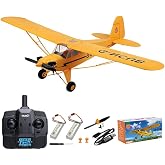 Park10 Toys RC Plane Upgrade 5 Channels 3D/6G J3-CUB RC Airplane for Adults 1406 Brushless Motor Outdoor Stunt RC Glider with Spare Propeller and 2 Batteries (Yellow)