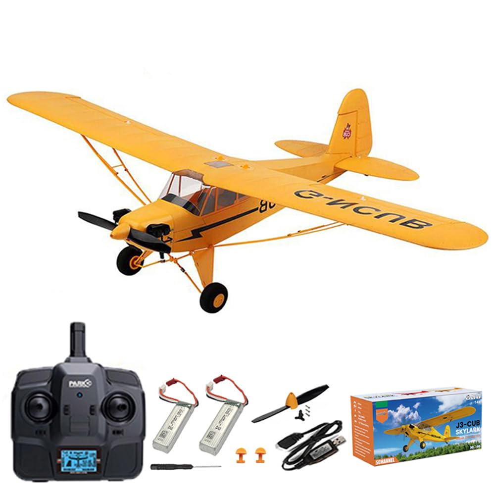 Photo 1 of Park10 Toys RC Plane Upgrade 5 Channels 3D/6G J3-CUB RC Airplane for Adults 1406 Brushless Motor Outdoor Stunt RC Glider with Spare Propeller and 2 Batteries (Yellow)