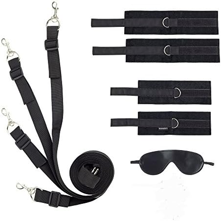 Under the bed restraint Kit - Velcro wrist cuff with Adjustable - Soft and Comfortable Cuffs for Legs, Ankles and Wrists. Fits Any Size Mattress .