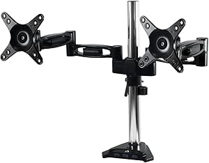 ARCTIC Z2 Pro (Gen 2) - Desk Mount Dual Monitor Arm with 4 Ports USB 3.0 Hub for 13-27 inch I Up to 10kg Weight Capacity I 360 Degree Rotation - Black