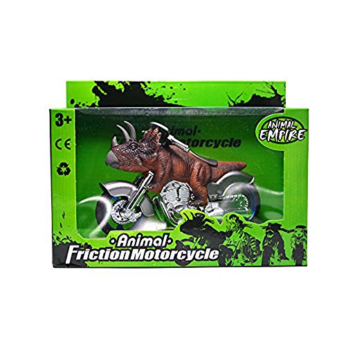 BigNoseDeer dinosaur motorcycle toys - animal friction motorcycles toys dinosaurs Triceratops 7.1" x 4" - Thumbnail 5