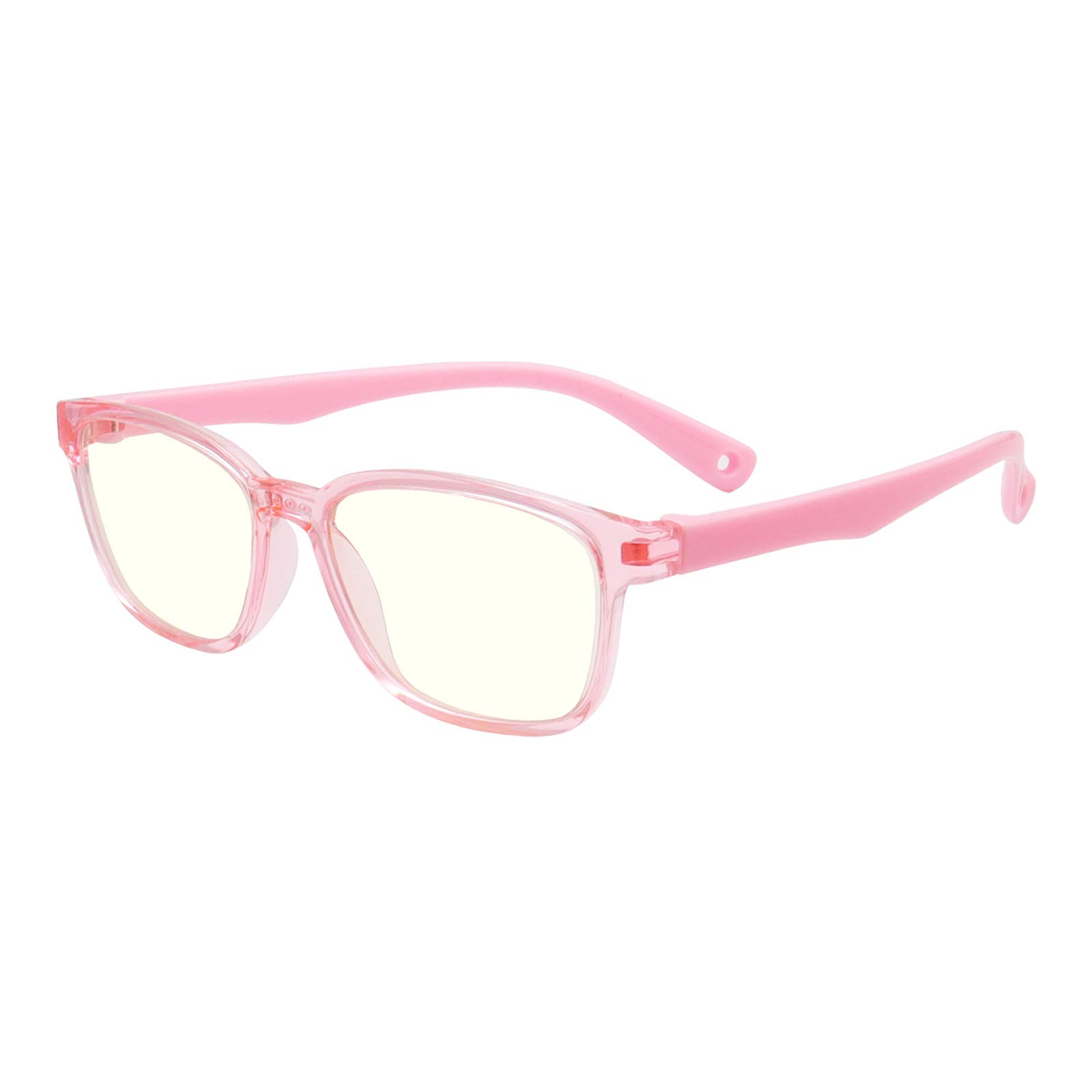 Anti Blue Light Glasses for Kids Computer Glasses,UV Protection Anti Glare Eyeglasses Computer Glasses Video Gaming Glasses for Children (Transparent Pink))