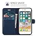 TUCCH Wallet Case for iPhone SE 2022/SE2, iPhone 8/7, PU Leather Credit Card Holder [TPU Interior Protective Case] Stand Folio Flip Cover Compatible with iPhone SE 3/SE 2/8/7, Dark Blue