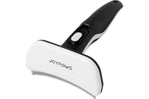 JOYPAWS Upgraded Pet Self Cleaning Curved Deshedding Tool, Effectively Reduces Shedding by Up to 95%, Professional Grooming Brush for Small or Medium Dogs and Cats Black M