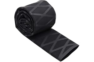 QBGTFAK Shrink Tubing for Fishing Rod Handles,Shovel Handle,Motorcycle Handgrips,garden tools handles Much Better Grip,Black Textured Shrink Wrap 45mm*1 Meter