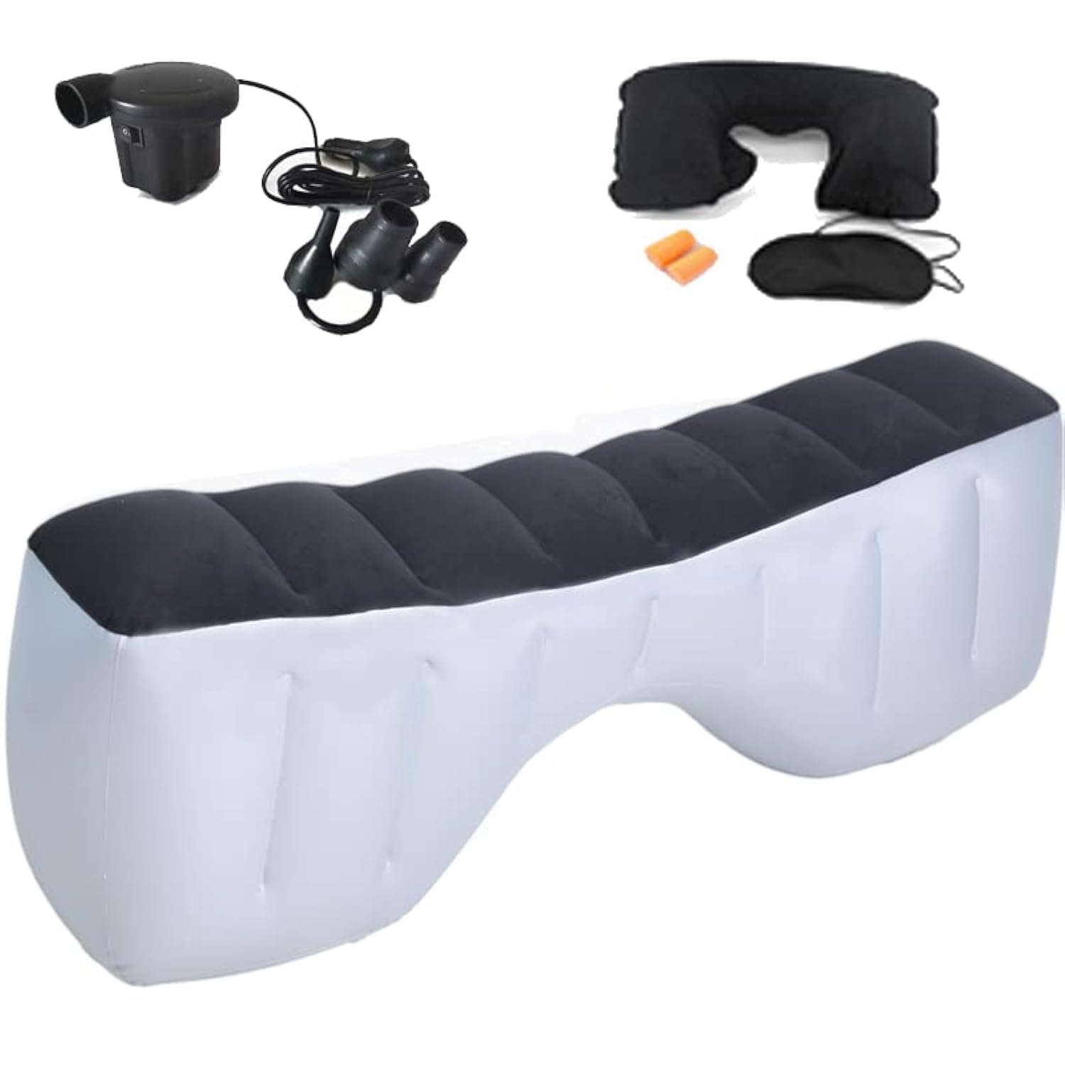 Icelus Inflatable Car Air Travel Mattress Back Seat Gap Pad with Air Pump,51.2"×10.6"×14.6" Portable Cushion Camping Sleeping Gap Pad Air Couch for Car,SUV