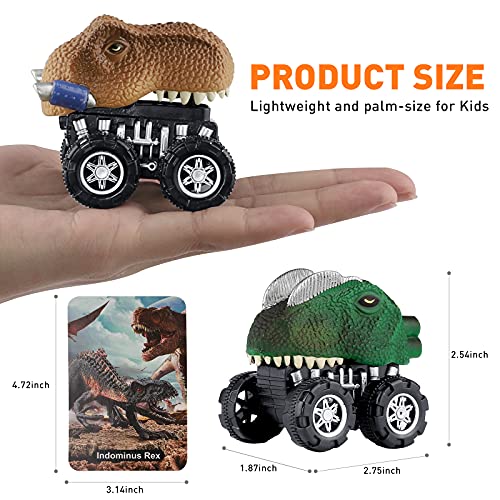 Dinosaur Toys for 3 Year Old Boys, Pull Back Car Dinosaur Toys for Kids, Dinosaur Car Toys Dino Pull Back Vehicle, Christmas Birthday Party Gift for 4 5 6 7 Years Old Boys Girls(16 Cards Included)