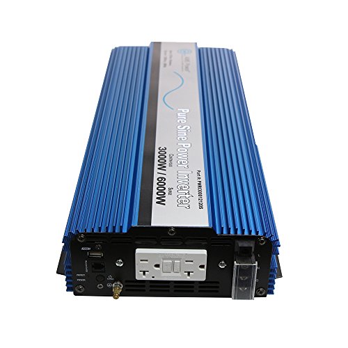 AIMS 3000 Watt Pure Sine Power Inverter 12 VDC to 120 VAC USB Port