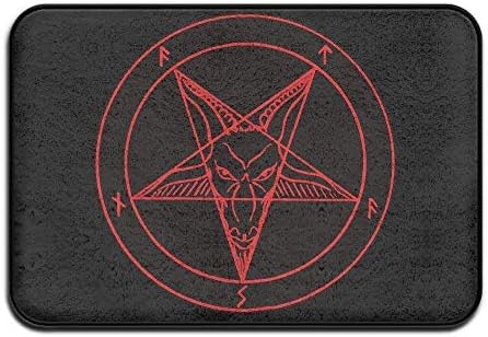 EJjheadband Satanic Symbol Star Non-Slip Printed Doormat Entrance Mat 15.7 x 23.6 Inches