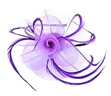 Fascinator Hat with Headband for Women Lady Deep Purple