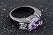 Huanhuan Men's Oval Cut Purple Amethyst Topaz CZ Black Gold Plated Gift Rings Size 8 to 13