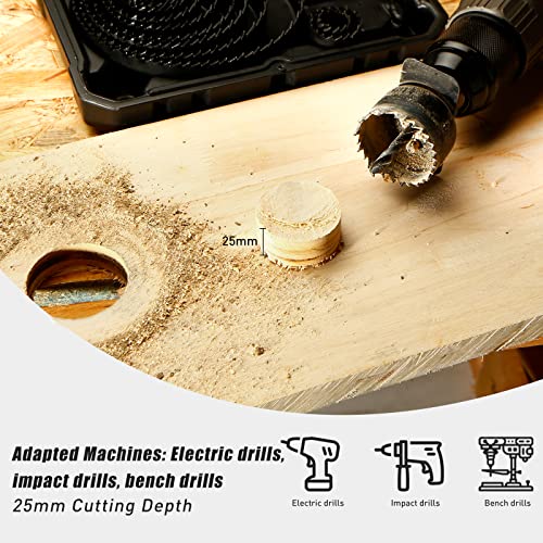 HYCHIKA Hole Saw Set with Case, 19 Pieces Hole Saw Bit with 3/45inch