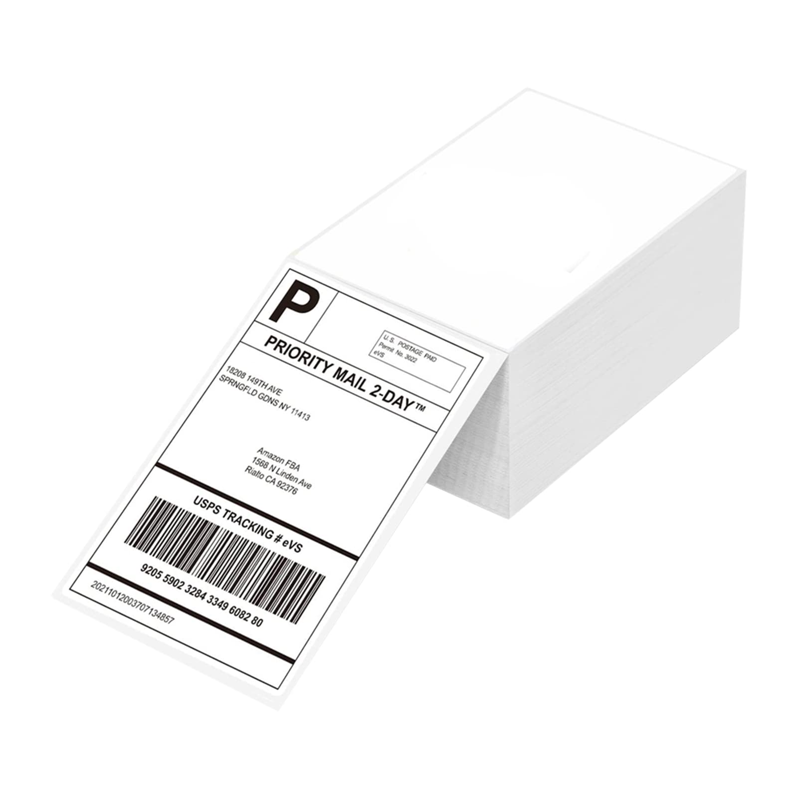 Direct Thermal Labels - Fanfold Shipping White (101x152mm) Sticky Stickers BPA&BPS Free Square Label for 4x6 Inch Printer