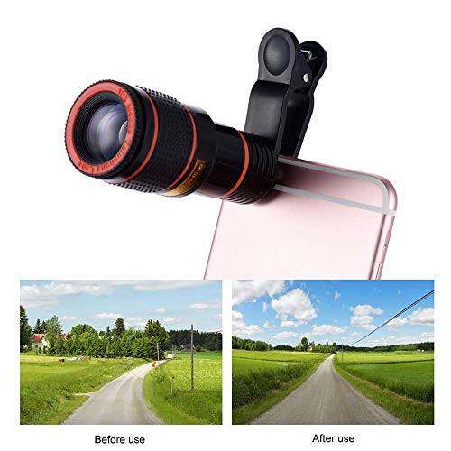Praxan QS12D Latest Mobile Camera 12X Zoom Lens with Blur Background Effect & Adjustable Clip Compatible with All Mobile