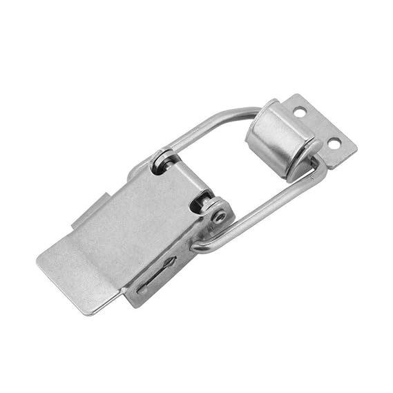 2 Stücke Edelstahl Toggle Haspe Gefederte Latch Fang Schrank Fall Box Brustklammer(Edelstahl)