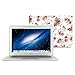 13 Macbook Air Case, GMYLE Hard Case Print Frosted for MacBook Air 13 inch (Model: A1369 and A1466) - White Floral Rose Pattern Rubber Coated Hard Shell Case Cover