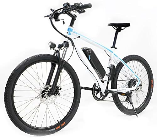 petreill 26 Inch 350W Electric Adult Mountain Bicycle 7 Speeds E-Bike 48V 10.4Ah Removable Waterproof Lithium Battery Assisted Electric Bike with Smart Multi Function LED Dashboard