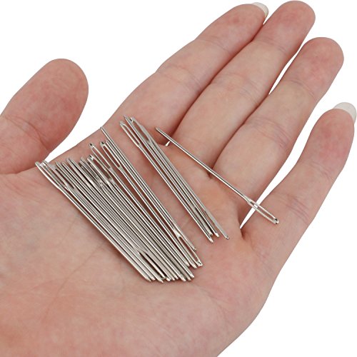 image for Alcoon 20 Pieces Large-Eye Stitching Needles 52mm Hand Sewing Needles 