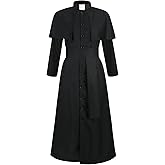 yolsun Priest Costume for Men, Black Clergy Robes Halloween Priest Outfit Cosplay Dress Up