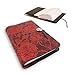 Wild Red Rose Embossed Leather Writing Journal, American Made, 6 x 9-inch + Refillable Hardbound Insert Book