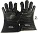 XSpecial Oven Mitts Silicone Gloves (Heat Resistant & Waterproof) Essential Kitchen Utensil for Protecting Your Hands and Wrists Handling Any Food On Stove,Grill, Oven,Pan,Smokers & More (Black)