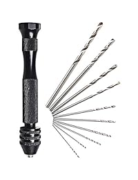 pengxiaomei Set de taladro de mano de precisión, 11 pieza pin Vise Modelo Micro Brocas helicoidales Rotary Herramientas miniatura joyas grabados