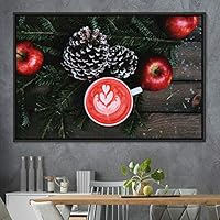 Framed Canvas Wall Art Coffee in The Mornings Coffee Dark Drinks Farmhouse/Country Group Multicolor Photography Realism - 16x24 inches