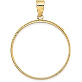 Generic Coin Jewelry 14k Polished 32.7mm Prong Coin Bezel Pendant, Yellow