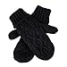 HDE Women’s Winter Gloves Crochet Twist Cable Knit Hand Warmer Mittens Black One size