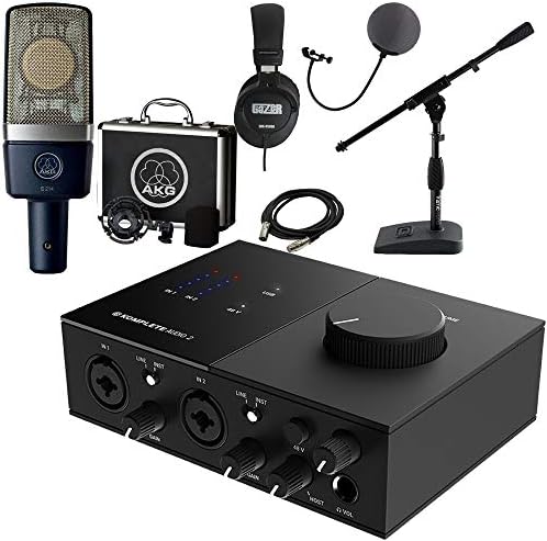 Komplete Audio 2 Akg コンデンサーマイク C 214セット 卓上マイクスタンド付