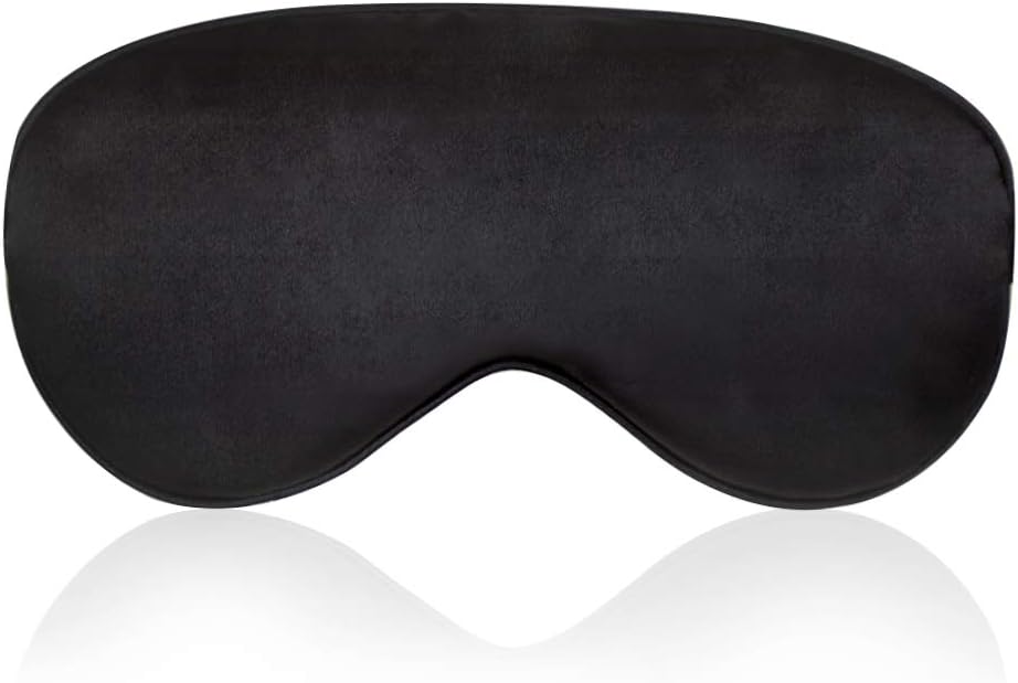 Sleep Mask Night Cover Eye Sleeping Silk Satin Masks for Women Men, Blindfold for Airplane Travel Adjustable Strap (Black): Health & Personal Care