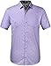 Button Down Shirt Men, Mens Shirts Casual Stylish, Regular-Fit 100% Cotton Printed Summer Causal (X-Large, Purple)